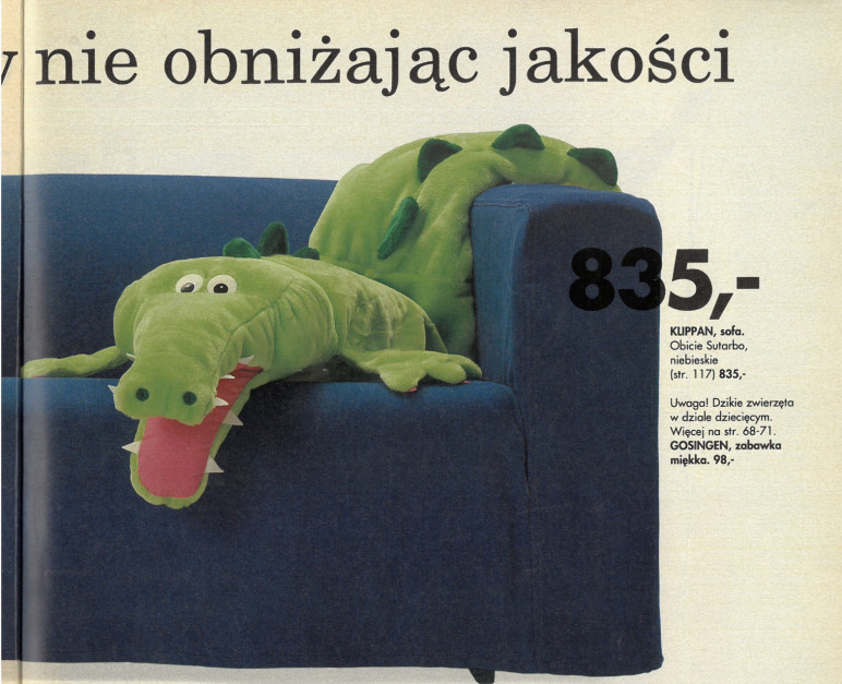 Sofa KLIPPAN pierwszy katalog IKEA