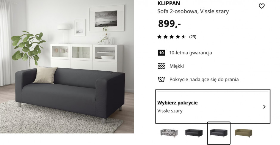 Sofa Klippan IKEA styczeń 2023 r.