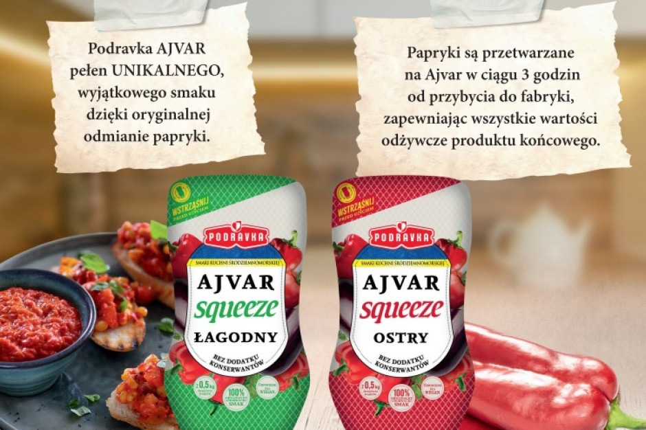 Ajvar Podravka – pierwszy na rynku w wygodnej butelce squeeze