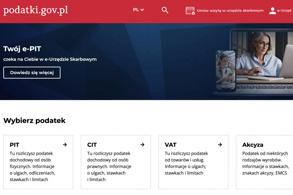 Przerwa w działaniu portalu podatki.gov.pl nie wynikała z ataku hakerskiego; fot. gov.pl MF: portal podatki.gov.pl już działa, to nie był atak hakerski