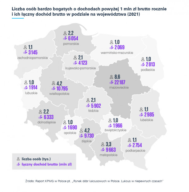 100 tys. Polaków dysponuje majątkiem netto przekraczającym 1 mln dolarów, źródło: KPMG