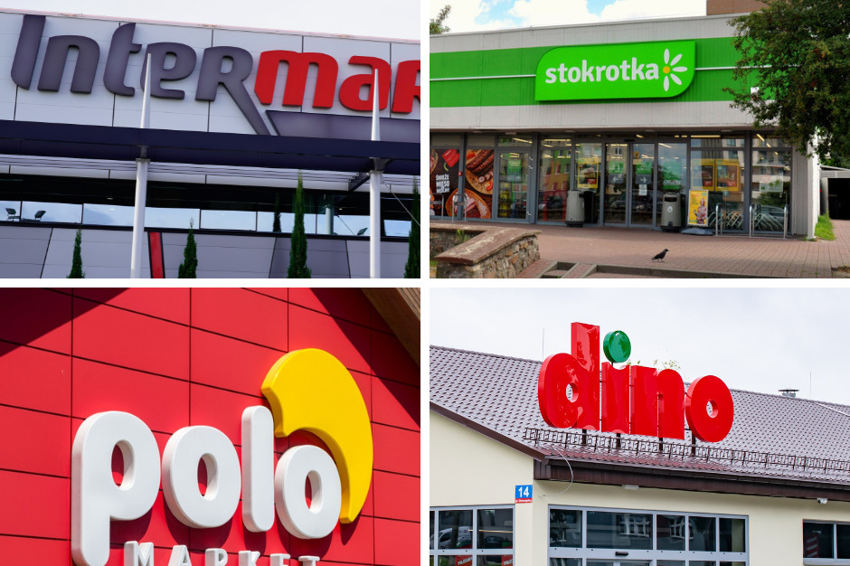 Rynek supermarketów: Stokrotka, Dino, Intermarche i POLOmarket w liczbach